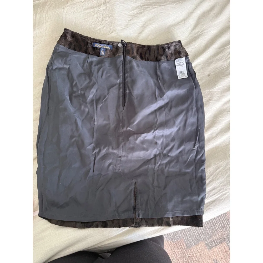 Brooks Brothers‎ Leopard Print Pencil Skirt Brown Sz 10 Career Office